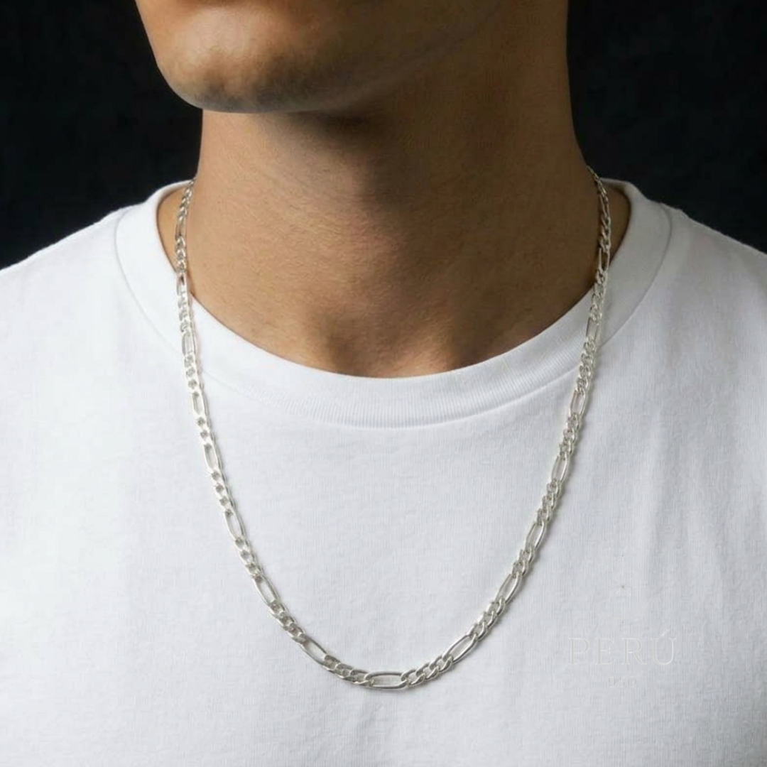 Cadena Cartier Figaro · Plata 950 | 60 cm